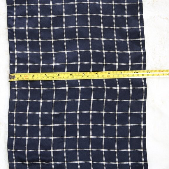 LAUREN RALPH LAUREN 100% Silk Navy Blue Foulard Print Scarf - Reversible Motif - Picture 9 of 10